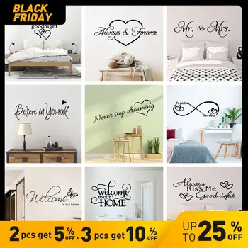 

Romantic Love Always Forever Wall Sticker For Bedroom Decor Living Room Decoration Stickers Mural Removable Wall Decals Decor