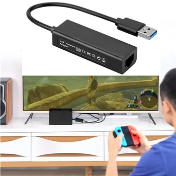 

USB 3.0 Ethernet Adapter Network Card 100Mbps For Nintendo Switch Macbook PC For Wii/For WiiU Lan Connection Adapter