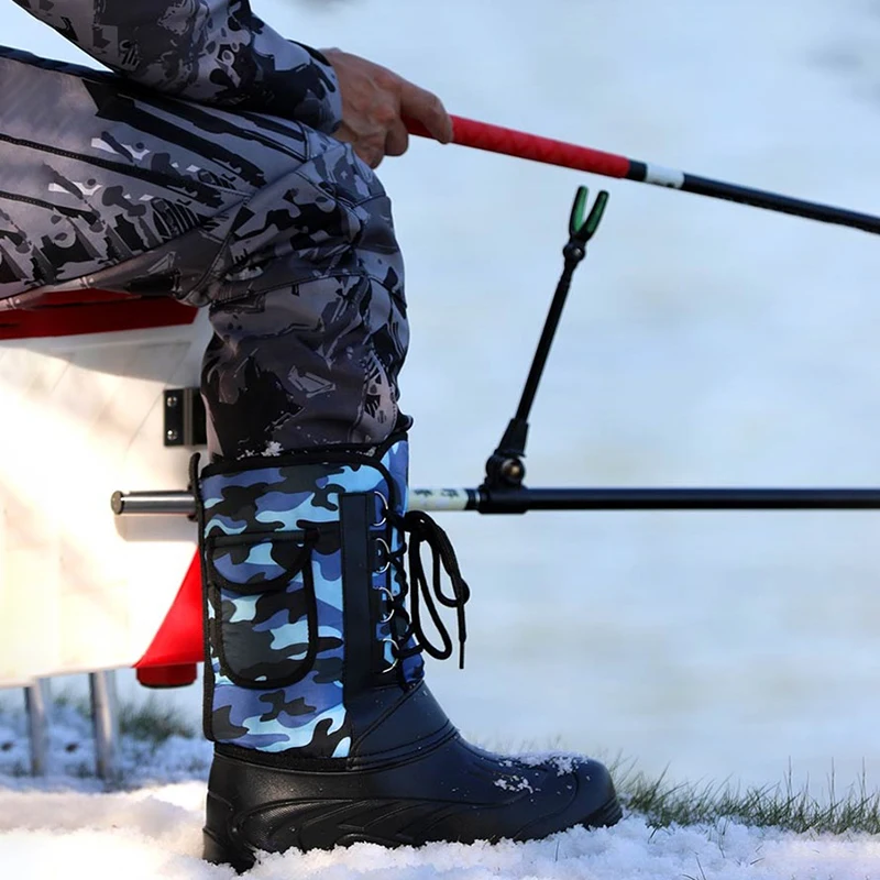 winter Fishing shoes waterproof Wading Fishing Rubber boots Non-slip Plus velvet Keep warm outdoor product fishing waders shoes
