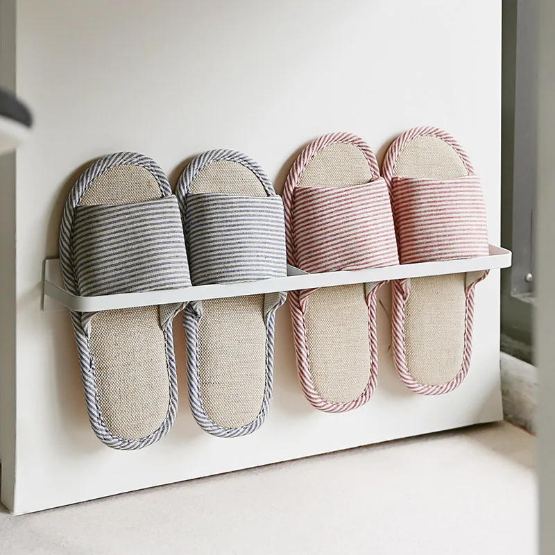 Valve Bathroom Drag Shoe Rack Wall Hanging Hole Punched Bathroom Storage Shelf Household Dormitory Shoe Storage Shoe Rack