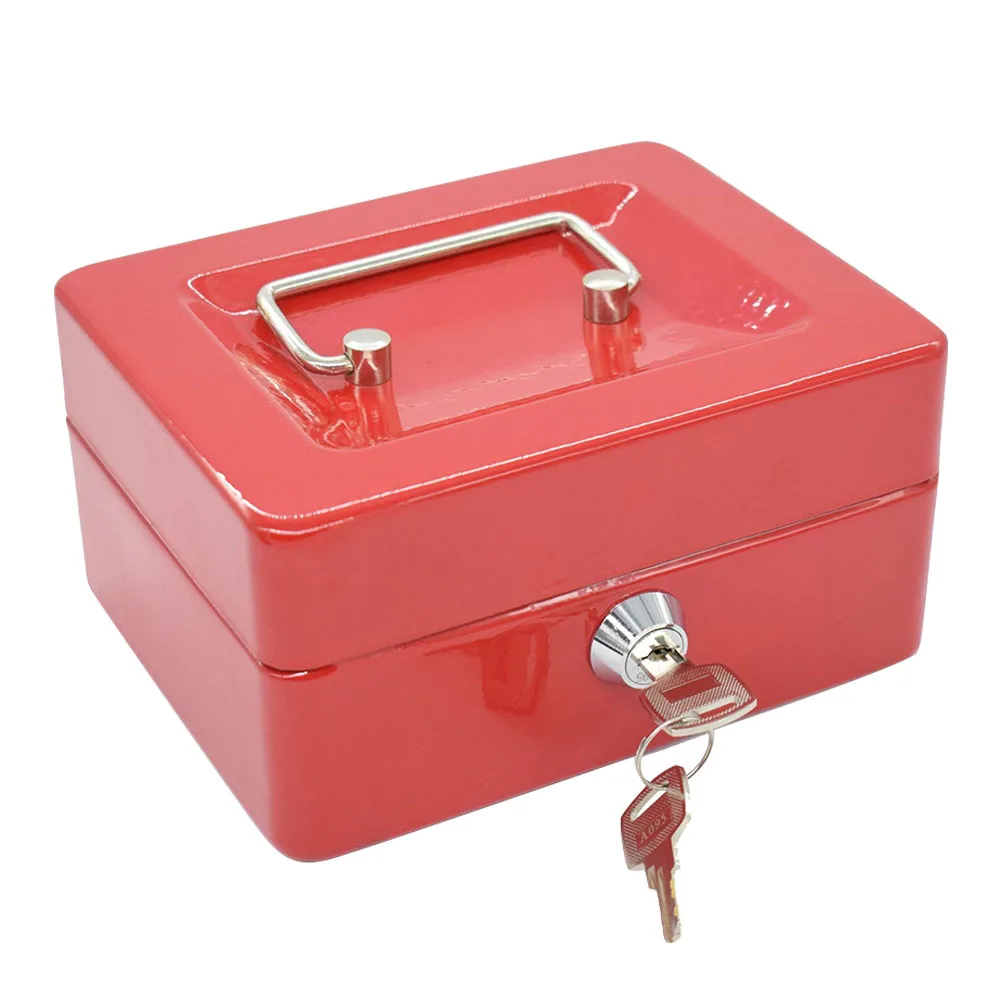 

Lock Key Safe Box Small Portable Organizer Wear Resistant Carrying Security Home Jewelry Fire Proof Metal Money Storage