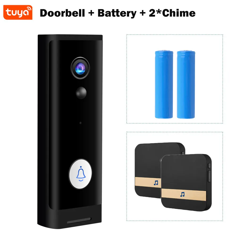 Tuya 1080P WiFi Doorbell Camera Smart Home Video Doorbell Wireless Security Protection Door Phone Camera Battery Mini Door Bell audio door phone Door Intercom Systems