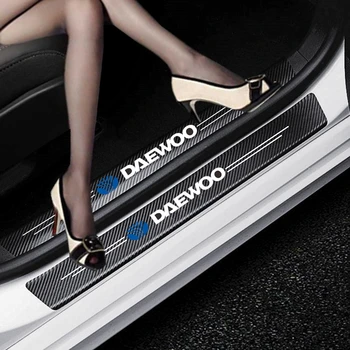 

4Pcs Carbon Fiber Car Door Sill Scuff Anti Scratch Sticker for Daewoo Matiz Nexia Lanos Kalos Gentra Nubira Espero Dama