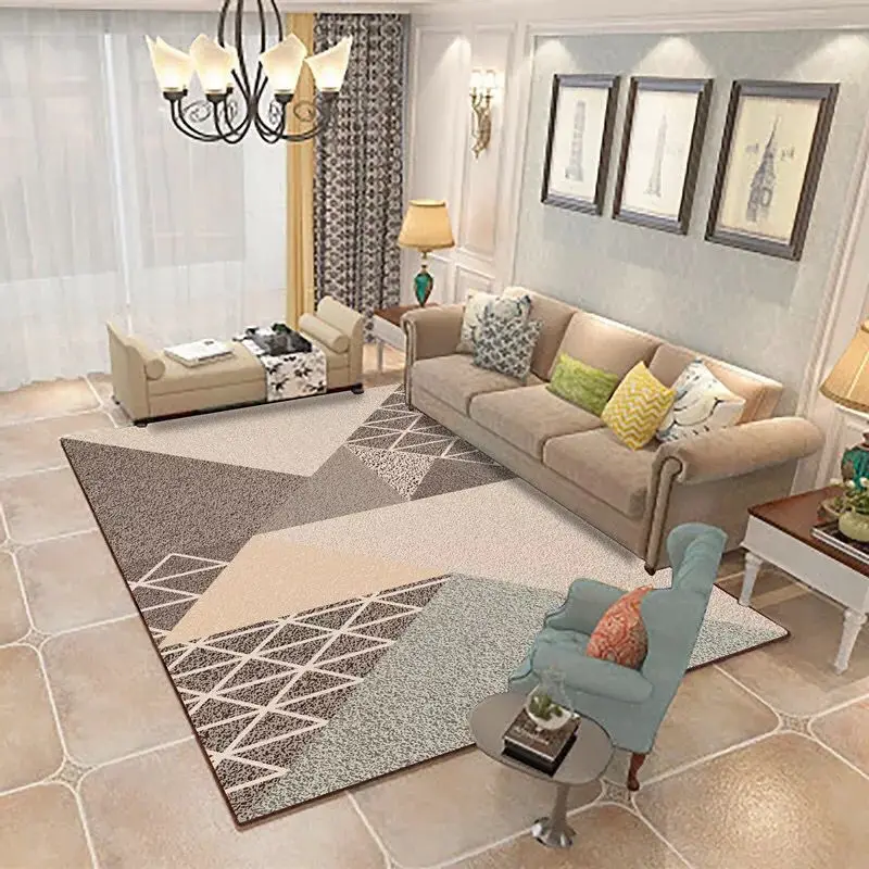 Современные ковры в скандинавском стиле с абстрактным серым золотым узором, бархатные ковры для гостиной, спальни - Цвет: 6