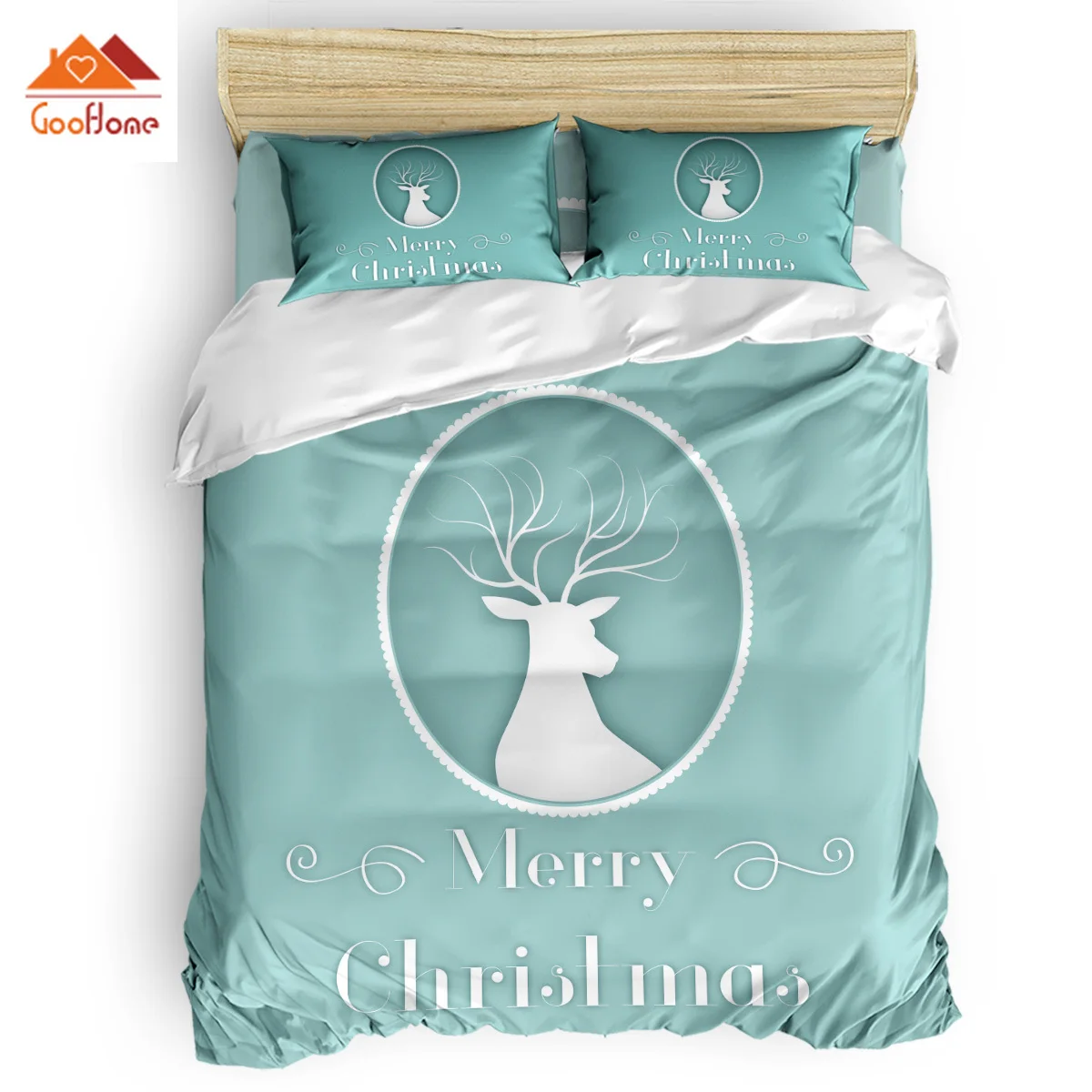 

Santa Elk Duvet Cover Set Vintage Floral Art Design Collection of 3/4pcs Bedding Set Bed Sheet Pillowcases Cover Set