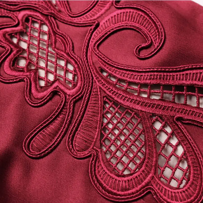 Кружевное лоскутное женское платье Cutwork элегантное с o-образным вырезом облегающее платье для работы D1218