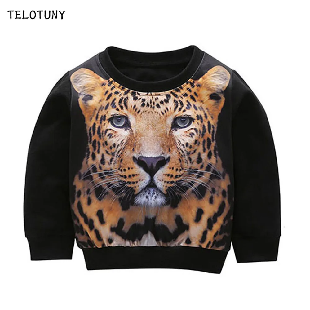 

TELOTUNY Winter Kids Boys Girls Long Sleeve Sweatshirts Pullover Sweatsuit Warm Tops Tiger Printed Toddler Hoodie Blouses L0731