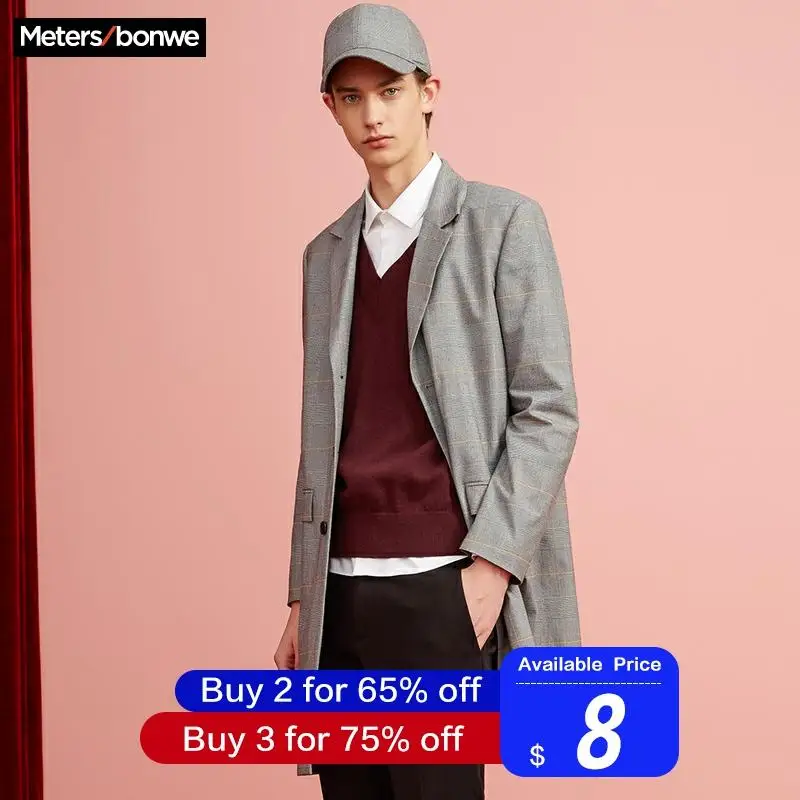 Metersbonwe New Brand Basic Sweater Men Autumn Fashion Long Sleeve V-Neck Knitted Men Cotton Sweater High Quality Clothes