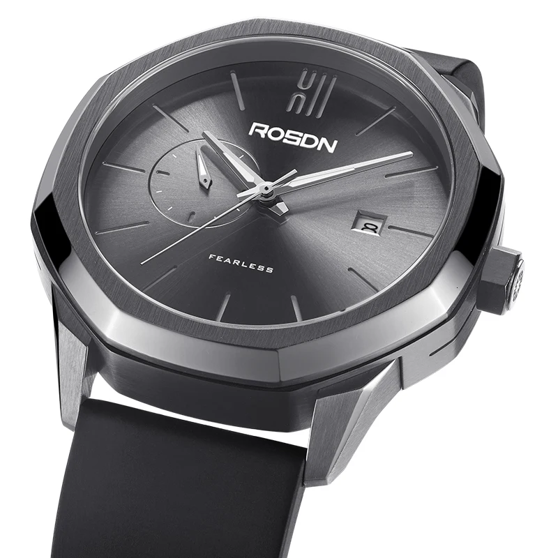 Luxury Brand ROSDN Men's Watches Japan MIYOTA Automatic Mechanical Pocket Watch Man Sapphire 50M Waterproof Silicone Strap R2190 |