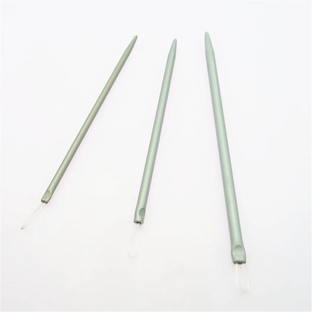 6 Pieces 7/8/9cm Aluminium Wool Needles with Loop for DIY Sewing Knitting Craft