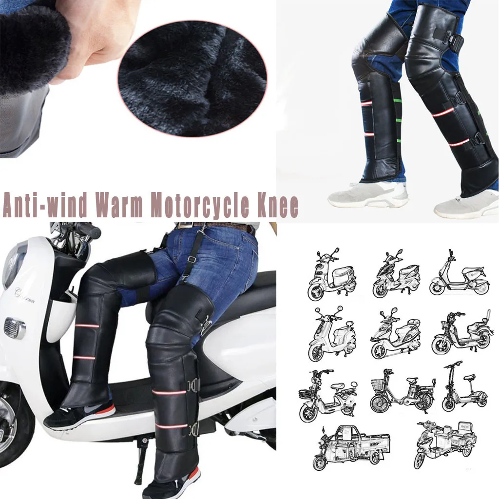 1 Pair Anti-wind Warm Motorcycle Leg Cover For Motorcycle Blanket Knee Warmer Rain Wind Protection Leather Thick Winter Outdoor