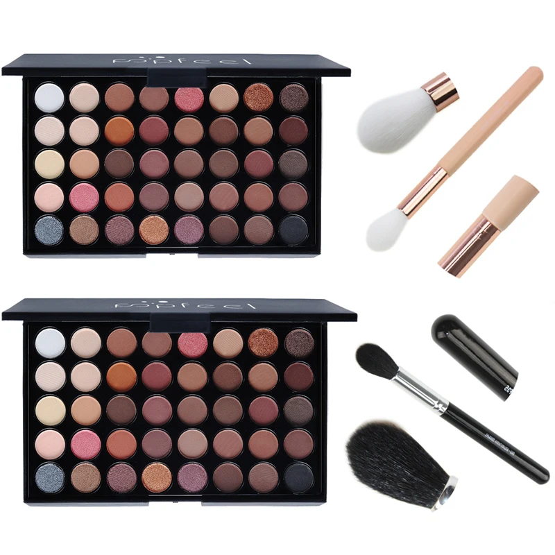 Матовые мерцающие тени для век 40 цветов Палетка макияжа теней с теплым