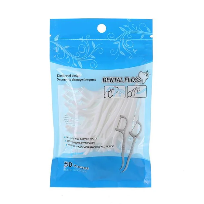 50/100pcs White Dental Floss Pick Tooth Cleaner Sticks Oral Hygiene