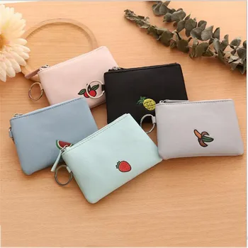 

Women PU Leather Coin Purses Fruit Printed Short Small Change Money Bags Wallet Card Coin Holder Case Clutch Purse Mini Pouch