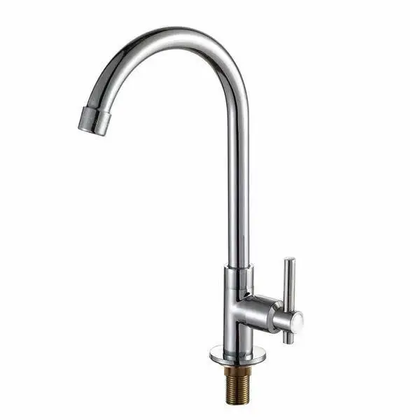 

Manufacturers Direct Selling Alloy Copper Core round Vertical Type Big Bend Kitchen Basin Single Cold Gooseneck Faucet Water Pur
