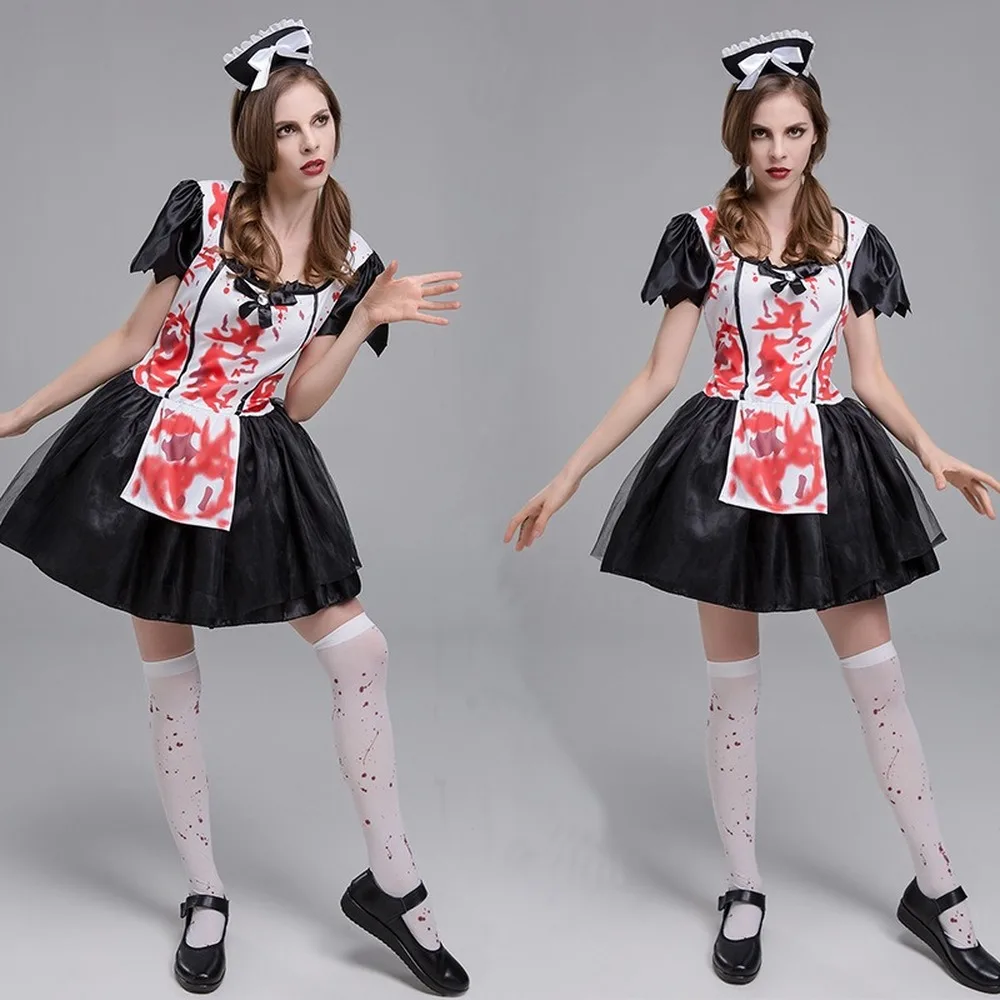 

Halloween Play dress Maid Costumes Zombie Demon Costume Zombie Costumes Ghost Festival Party Costumes Stage performance skirt