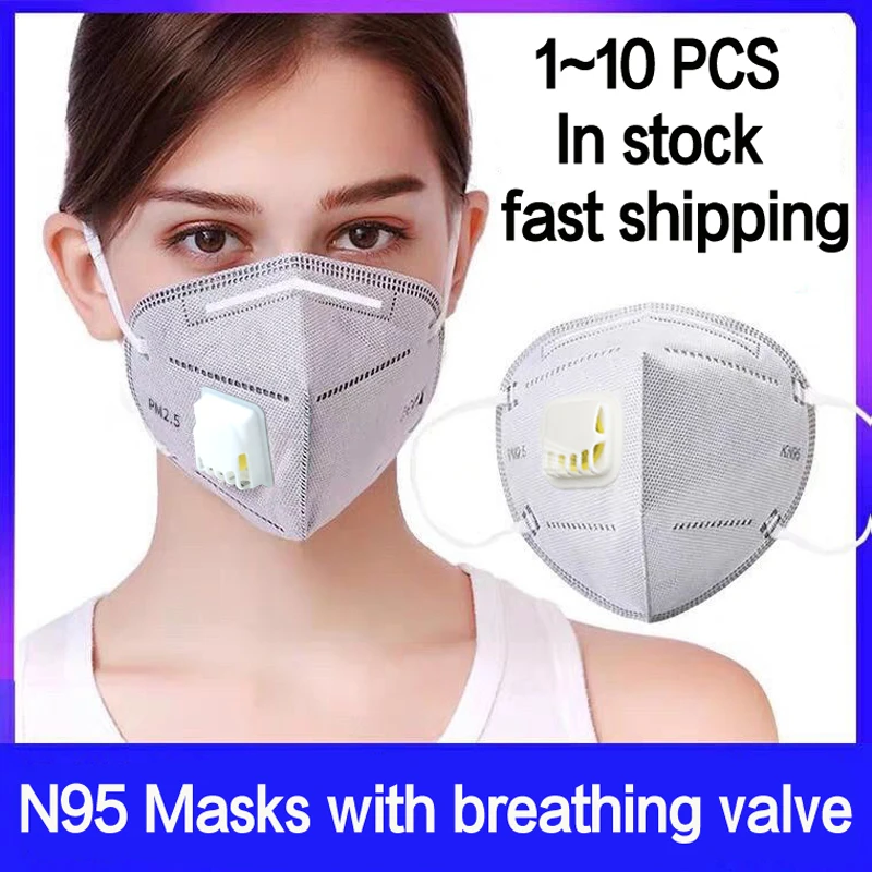 

KN95 Mask With Breathing Valve n95 filter mask reusable respirator mask mascarillas ffp2 masque mouth face mask Protective