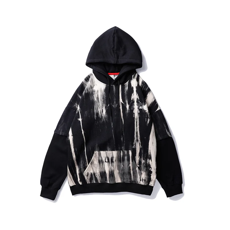 Plegie/мужские топы с капюшоном из флиса с принтом «Tie Dye», хипстерский Повседневный пуловер с капюшоном, уличная Мужская толстовка в стиле хип-хоп, большие размеры, цветные свитшоты