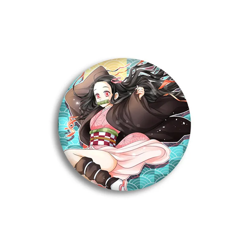 24 Anime Demon Slayer Kimetsu no Yaiba Kamado Tanjirou Pins For Backpacks Cartoon Pin Badge Decoration Brooches Metal Badges for - Color: 24