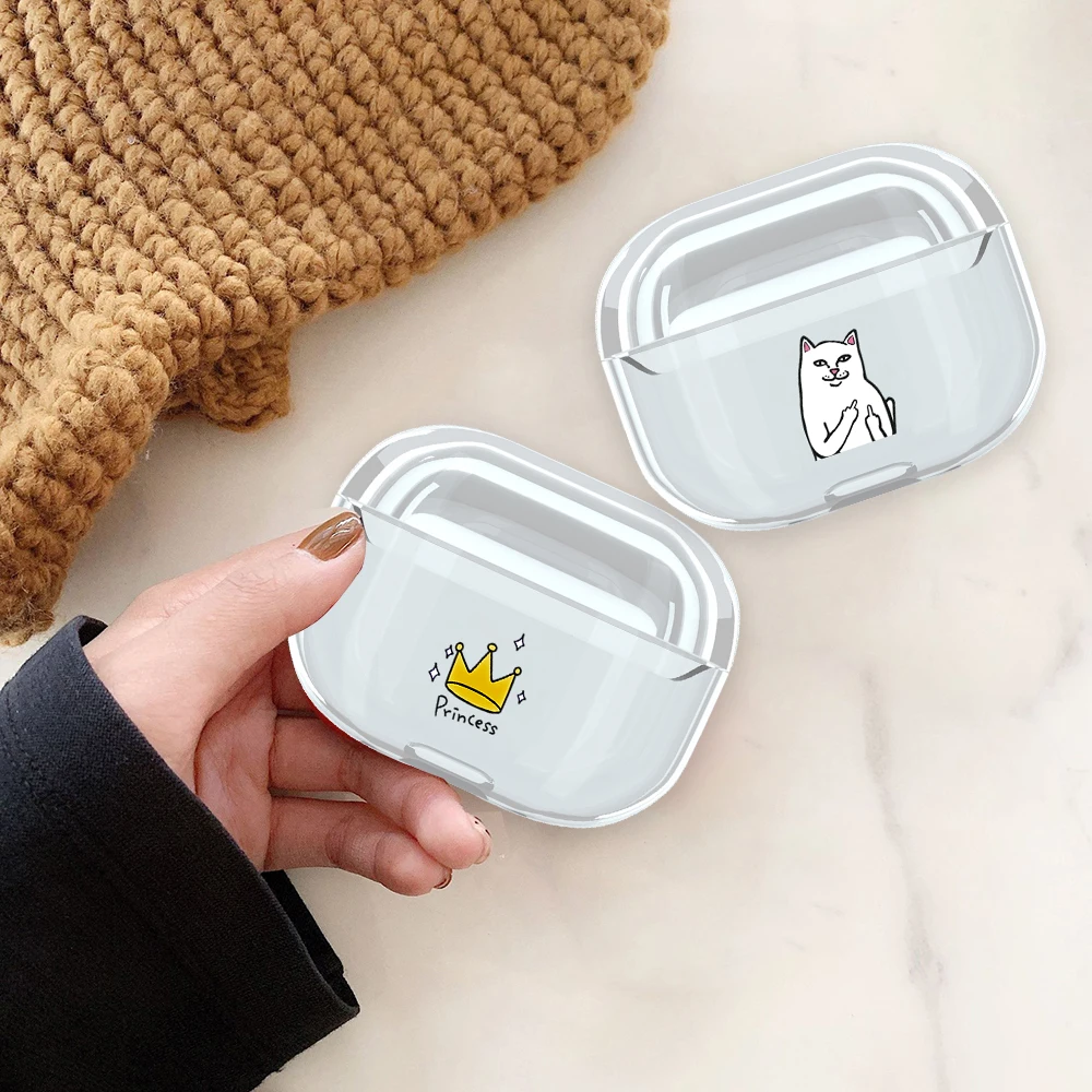 Прозрачный жесткий чехол для наушников из поликарбоната для Airpods Pro с милым рисунком Микки из мультфильма, беспроводные наушники, защитный чехол для зарядки