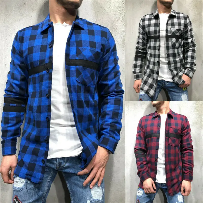 Bottom Edge Plaid Long Sleeve Shirt 2020 Spring Men Brushed Cotton Flannel Check Shirt Long Sleeve Stylish Top Blouse Lumberjack Bottom Edge Plaid Long Sleeve Shirt 2020 Spring Men Brushed Cotton Flannel Check Shirt Long Sleeve Stylish Top Blouse Lumberjack