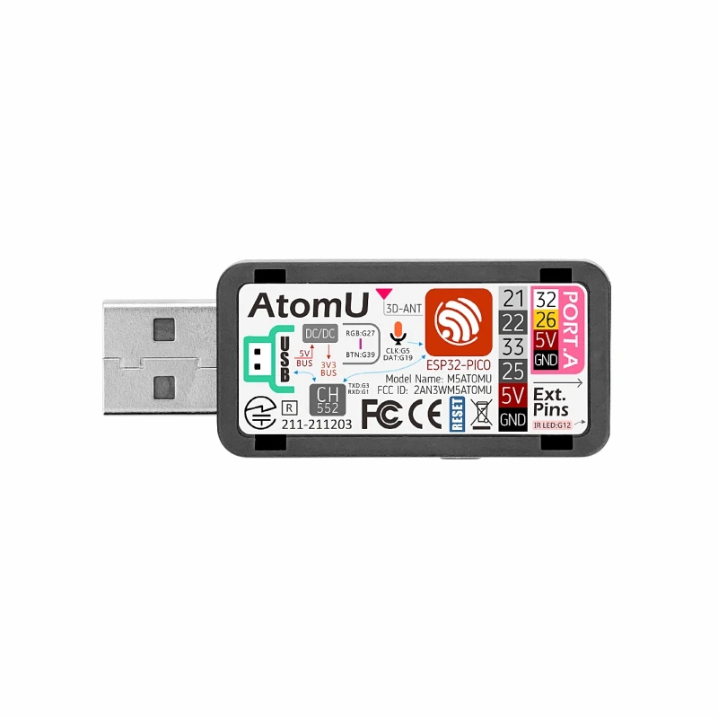 Oficial Atomu Esp32 Kit de Desenvolvimento com Usb-a M5stack Quadro demonstração - Imagem 6