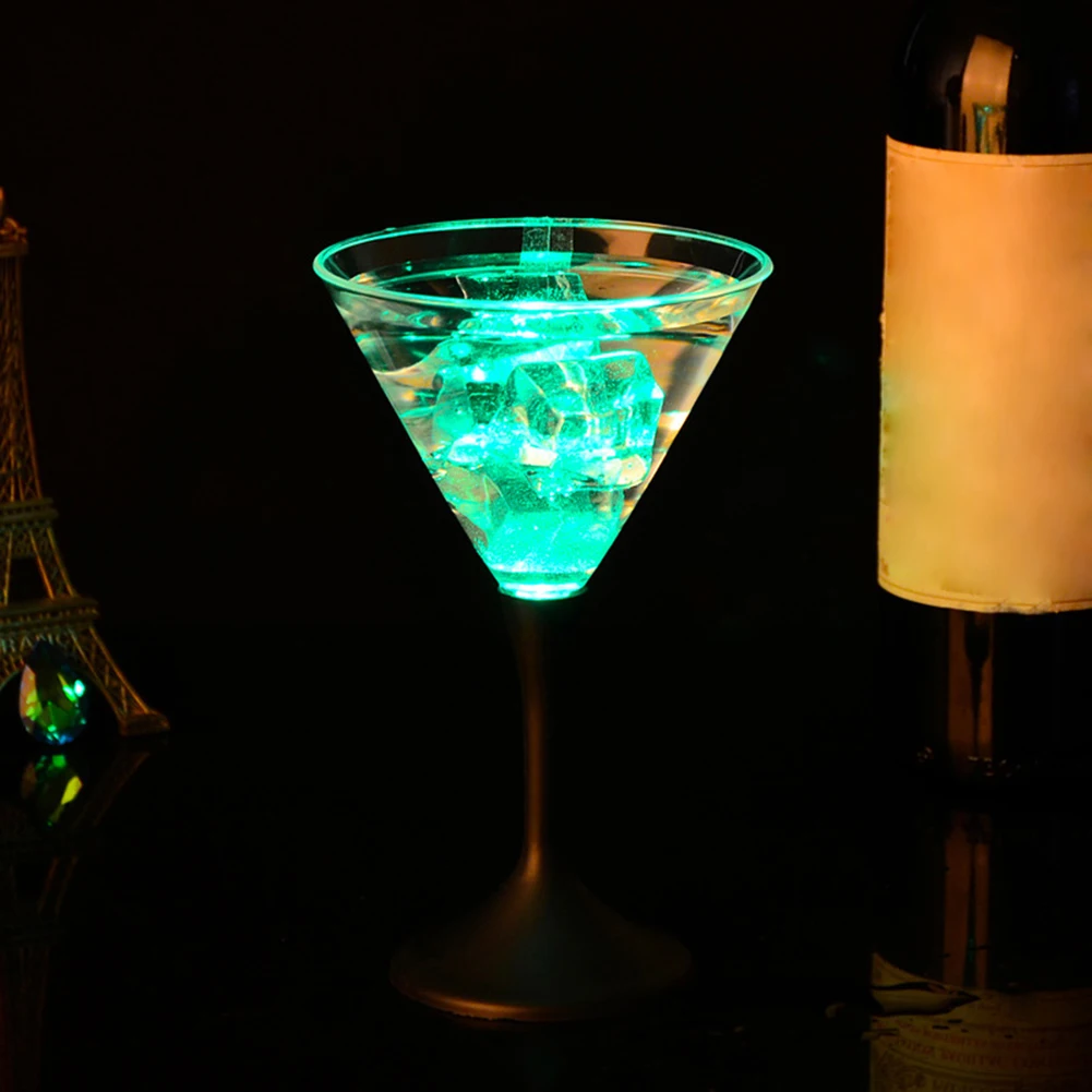 1 шт. светодиодный Цвет менять воду активированный светильник для коктейля пиво, вино, виски, фужеры из светодиодного стекла барный инвентарь