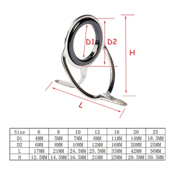 

60pcs Stainless Steel Sea Fishing Rod Guides Tip Rings DIY Eye Ring Rod Repair Kit With Box Casting Fishing Accessories Tackles