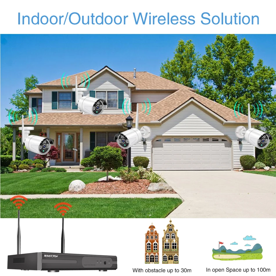 8CH 1080P HD Aduio Record Беспроводной NVR комплект 2MP IR ночного видения IP Wifi камера безопасности Система видеонаблюдения комплект 1 ТБ 2 ТБ HDD