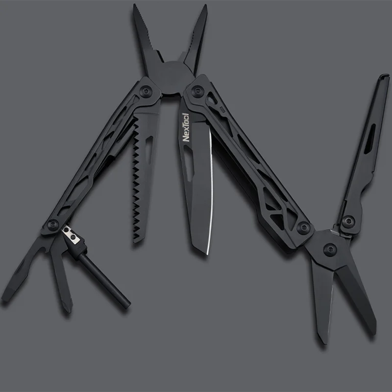 Черный XIAOMI Youpin NexTool 10 В1 инструменты многофункциональные инструменты лезвие складные плоскогубцы Кемпинг Туризм Велоспорт портативные ножницы, открывалка - Цвет: Черный