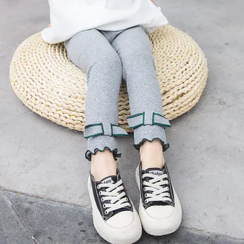 

Small Children's Wide Bowknot Legging Spring Toddler Elastic Infant Baby Pants Cute Kids Cotton Pure Color Skinny Girls Leggings