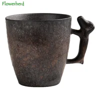 Ceramic Porcelain Coffee Mug Tea Mug Coffeeware Teaware Kung Fu Tea Set Cup Stoneware Japanese Retro Creative with Handle Teacup 4