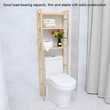 

3-Tier Wood Construction Toilet Towel Storage Rack Toilet Washing Shelf Holder Over Bathroom Simple Shelf Organizer