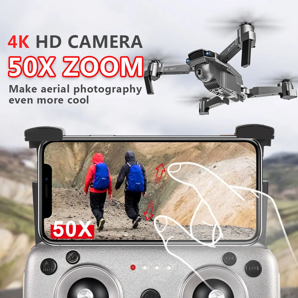 SG907 GPS Drone with 4K HD Adjustment Camera Wide Angle 5G WIFI FPV RC Quadcopter Professional Foldable Drones