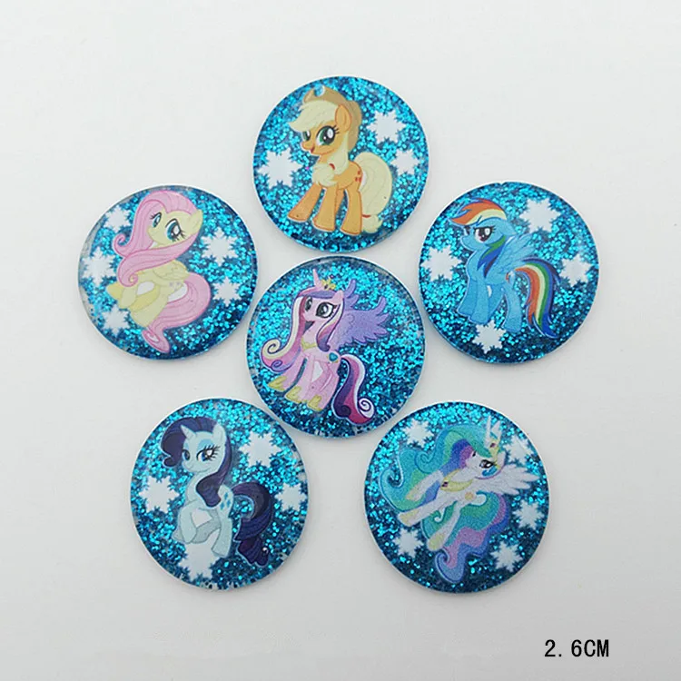 10 шт./лот смешанные Мультяшные Кабошоны с плоской задней поверхностью 26 мм DIY