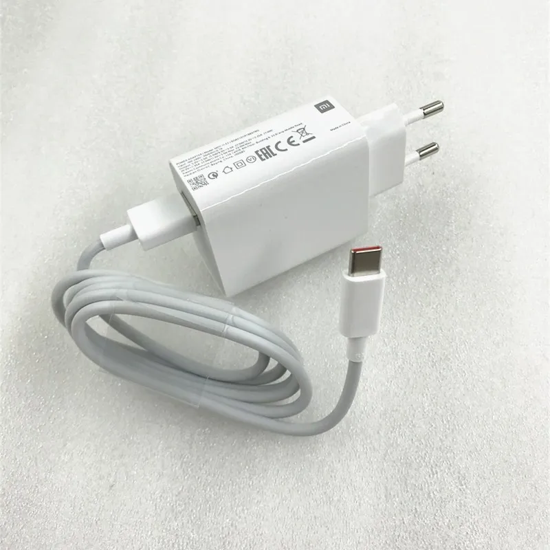 for Xiaomi Mi 33W EU Turbo Fast Wall Charger Adapter 1M 5A Type C Cable For Mi 10 11T POCO X3 NFC Pro Redmi Note 11 9 9S 10 Pro usb charger