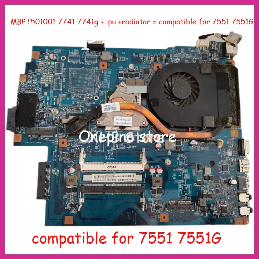 Для Acer Aspire 7741 7741G материнская плата I3 CPU + радиатор подходит для ACER 7551 7551g PC