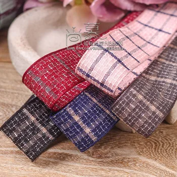 

100yards 16mm 25mm 38mm flax gingham plaid ribbon for garment accessories hair bow ribbon supplies diy craft supplies