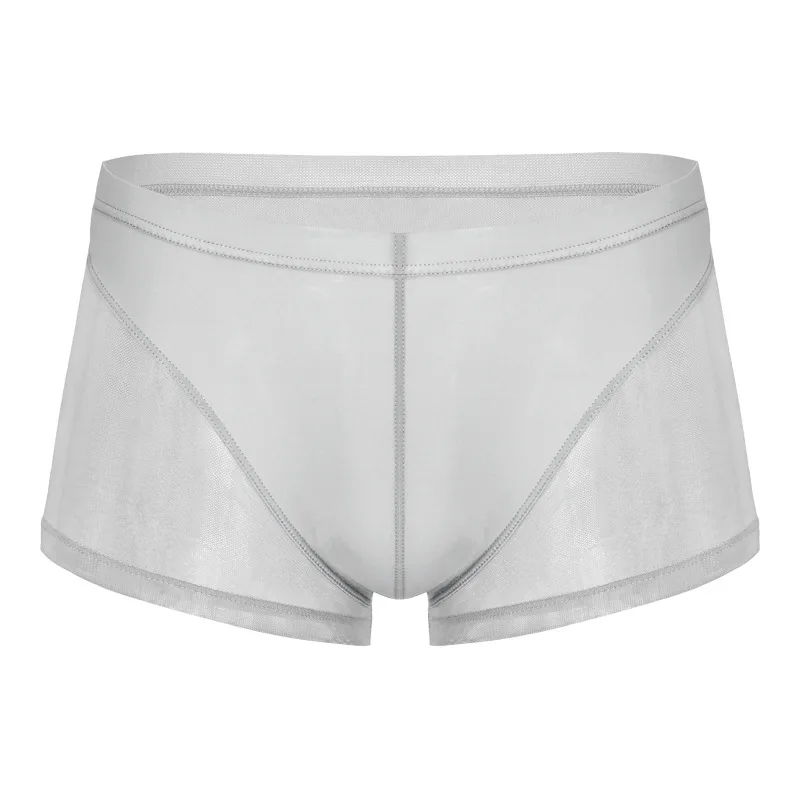 Мужское нижнее белье, боксеры, трусы, ropa interior hombre, прозрачная сетка, cueca masculina, боксеры для мужчин, para hombre, нижнее белье - Цвет: Серый