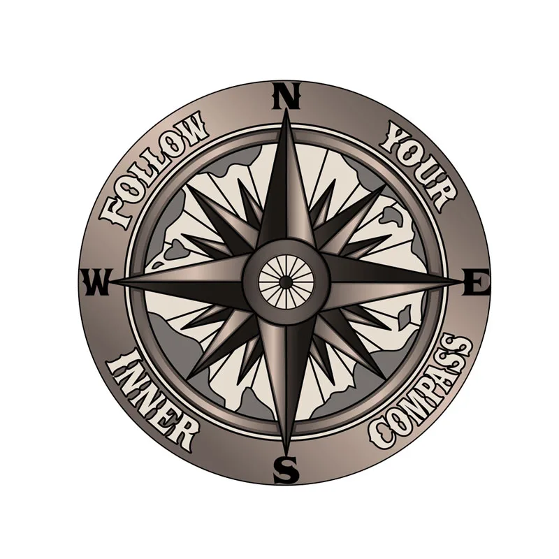 Funny Follow YOUR INNER COMPASS Car Sticker Automobiles Motorcycles Exterior Accessories PVC Decals for Bmw Audi Ford