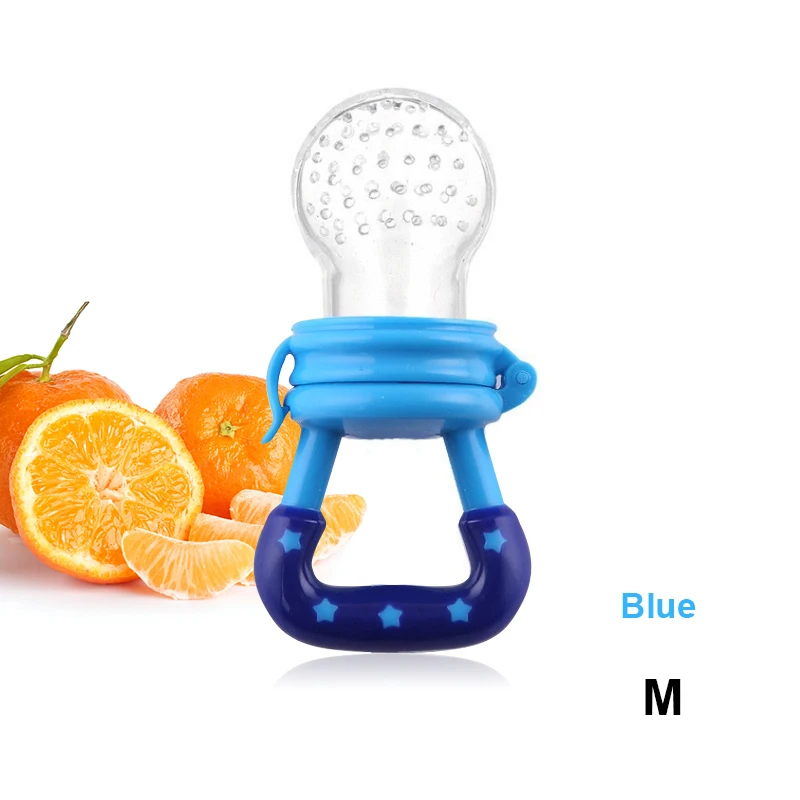 Blue M Новые силиконовые детские чашки для кормления держатель Соска-пустышка для малышей Дети кормушка чашка для еда, фрукты Ниблер пустышка бутылочка для кормления ребенка - Цвет: Blue M