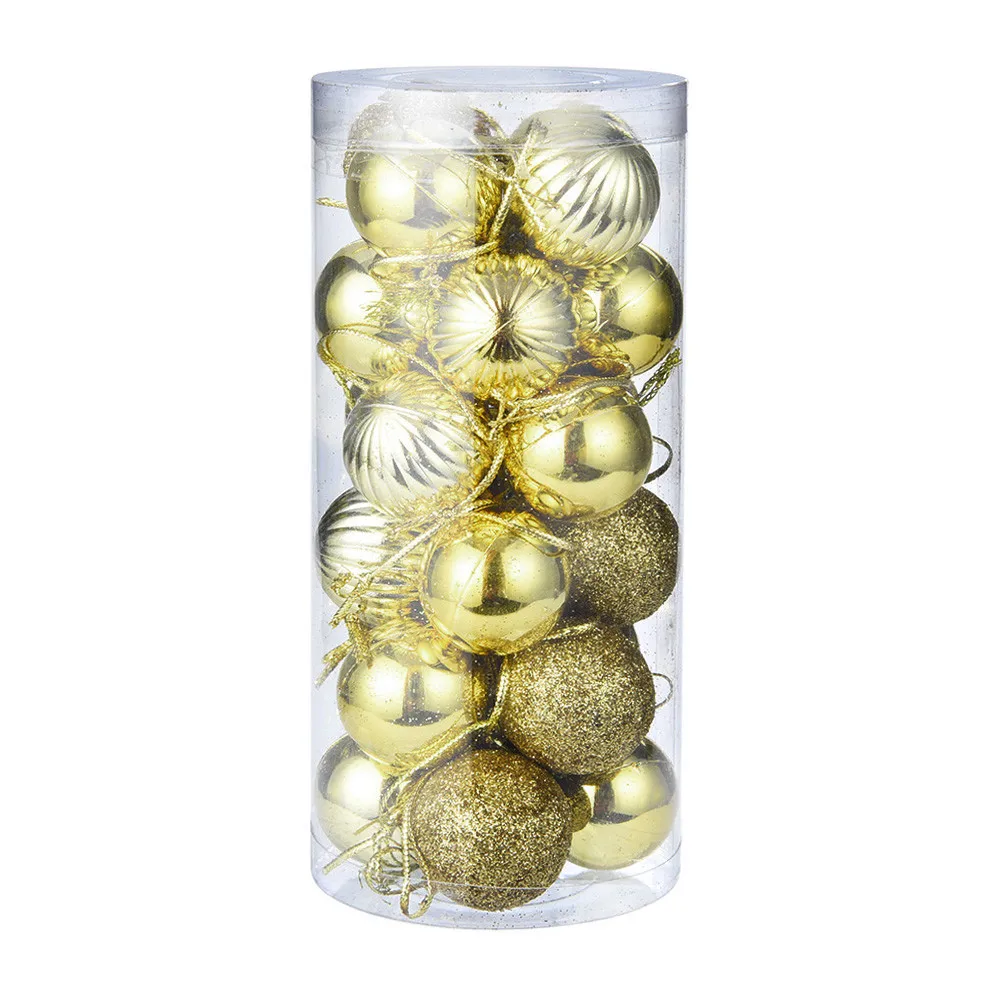 24 штуки 30 мм Шар-безделушка для рождественской елки, подвесные вечерние украшения для дома, декорирование бутика елочными игрушками T5