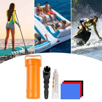 

SUP Repair Kit with PVC Patches and Glue for Inflatables Portable Stand-Up Paddleboard Repair Kit for Inflatable Boat Surfboard