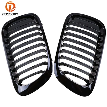 

POSSBAY Car Front Center Bumper Hood Grilles Gloss Black Grill for BMW 3-Series E46 323Ci/325Ci Coupe 1999-2003 Pre-facelift
