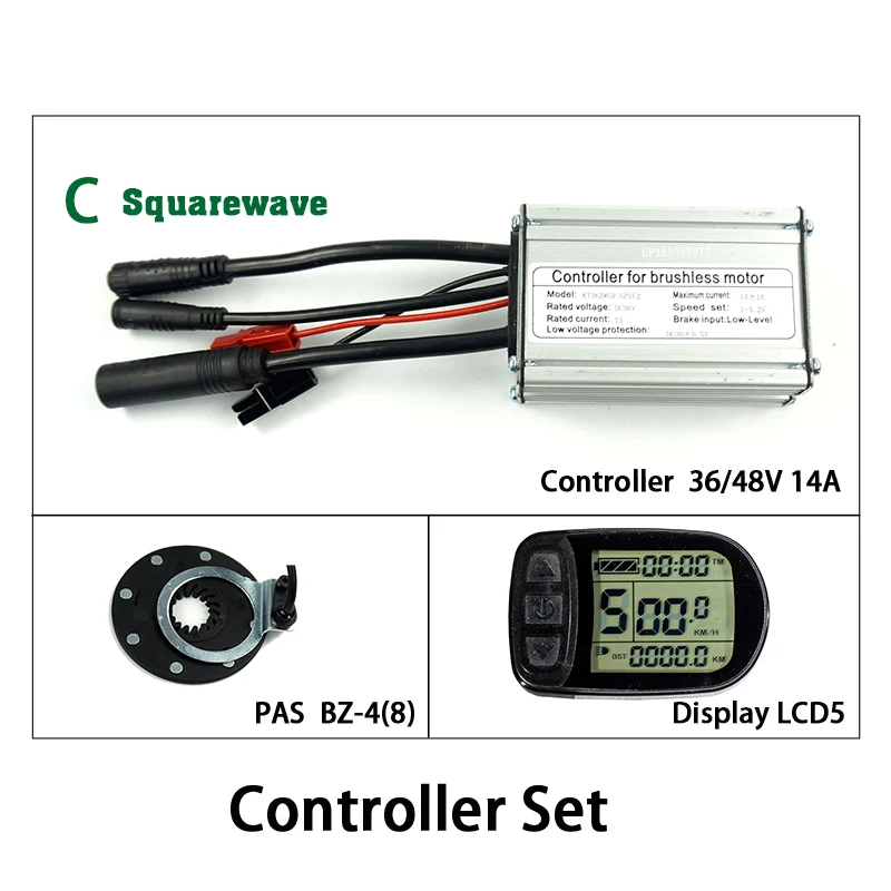 C SQ BZ4 LCD5 EJOYQI 36V48V 250 Вт весь Водонепроницаемый Контроллер 14A с светильник Fuction LCD5 дисплей PAS набор электронных велосипедов конверсионный комплект датчик Холла - Цвет: C SQ BZ4 LCD5