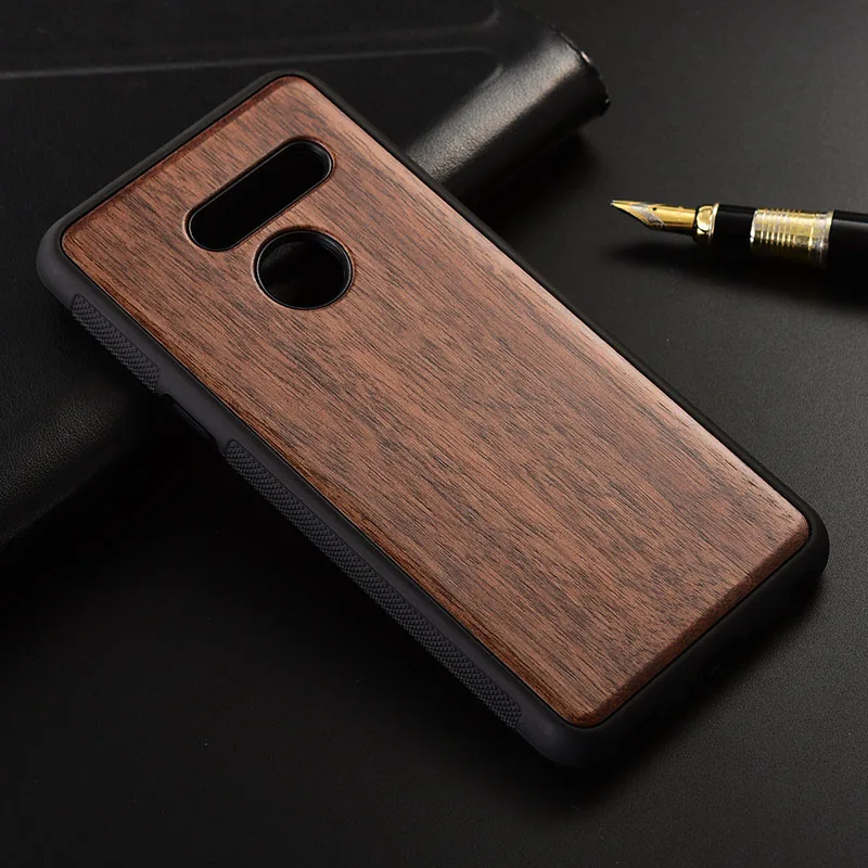 Чехол для LG G8 ThinQ тонкий деревянный задняя крышка ТПУ чехол на бампер для LG G8 телефонные чехлы