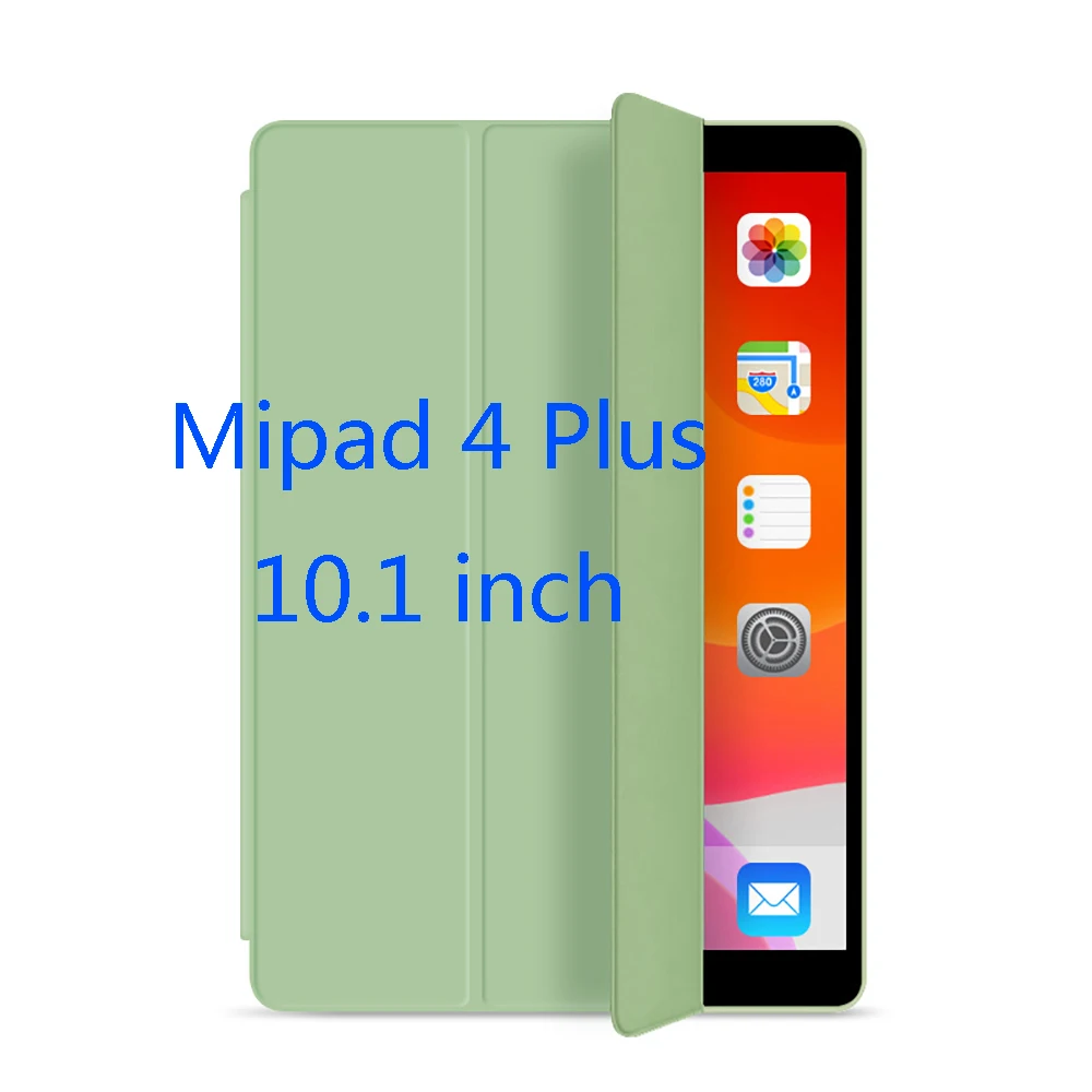 Умный чехол для Xiaomi mi pad 4 plus/pad4, силиконовый чехол для планшета из искусственной кожи, чехол-книжка для mi PAD 4, 8 дюймов/10,1 дюймов, защитный чехол - Цвет: M4 Plus Matcha Green