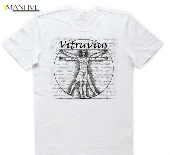Maglietta Vitruvius Maglia Leonardo Da Vinci Витрувианский человек футболка для тела мужские летние