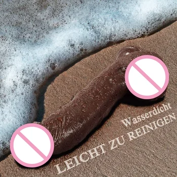 Double Layer Realistic Silicone Penis with Bottom Sucker Fleshcolor Vibration Rod Sex Toy for Women Simulate Dildo Masturbation 2