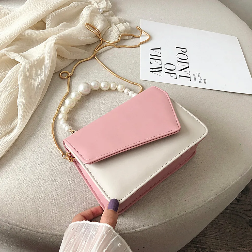 Сумка bolsa feminina модная жемчужина для женщин сумки через плечо цепи кожа двойной цвет сумки-мессенджеры для женщин